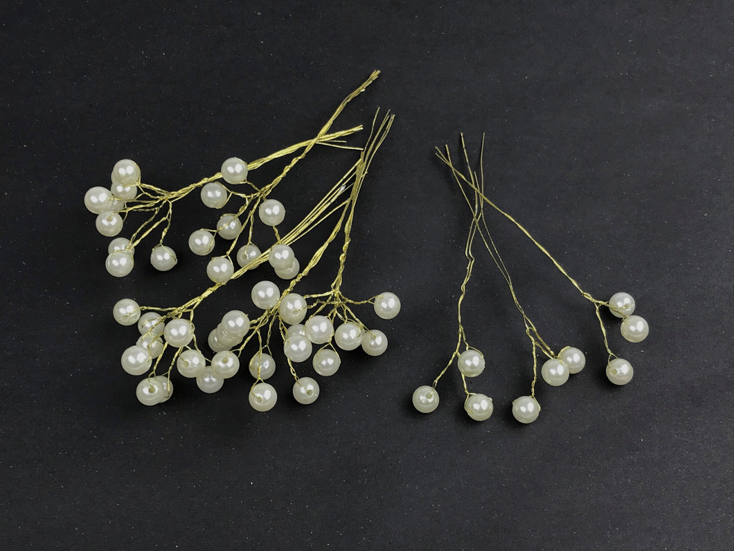 OASIS 10MM PEARL ON WIRE (IVORY/GOLD)