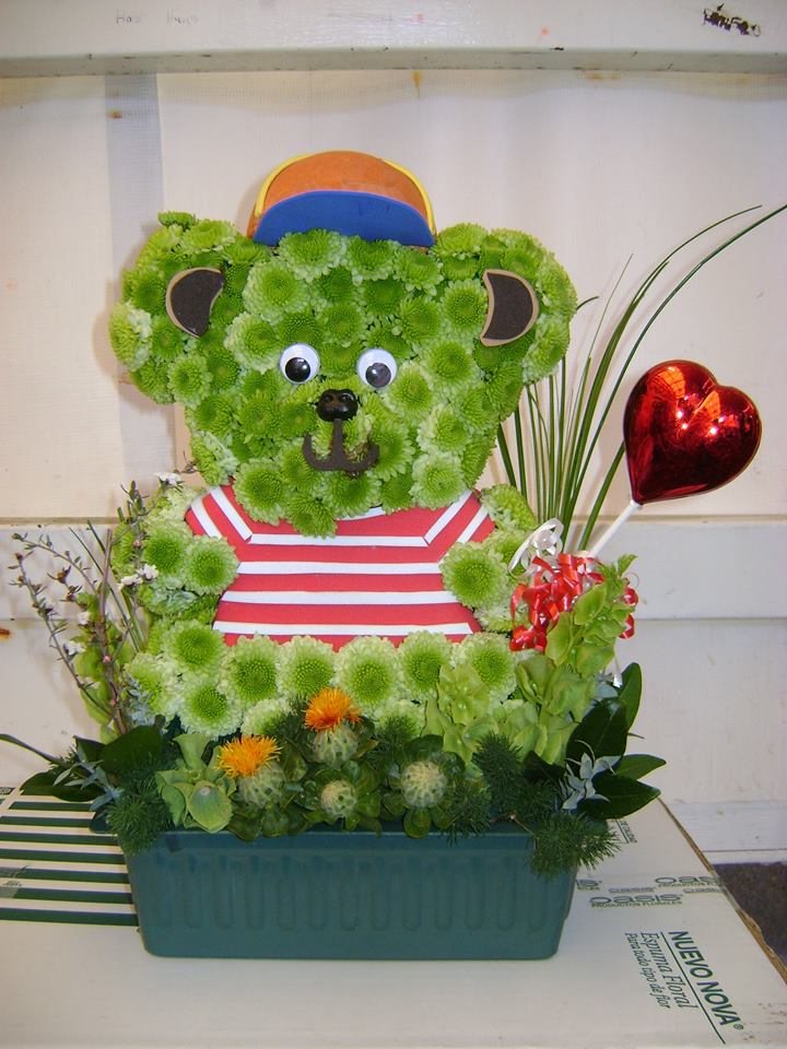 Flower Bear Teddy Bear Shaped Floral Foam Oasis 2D Bear Is A Pre - Main Image