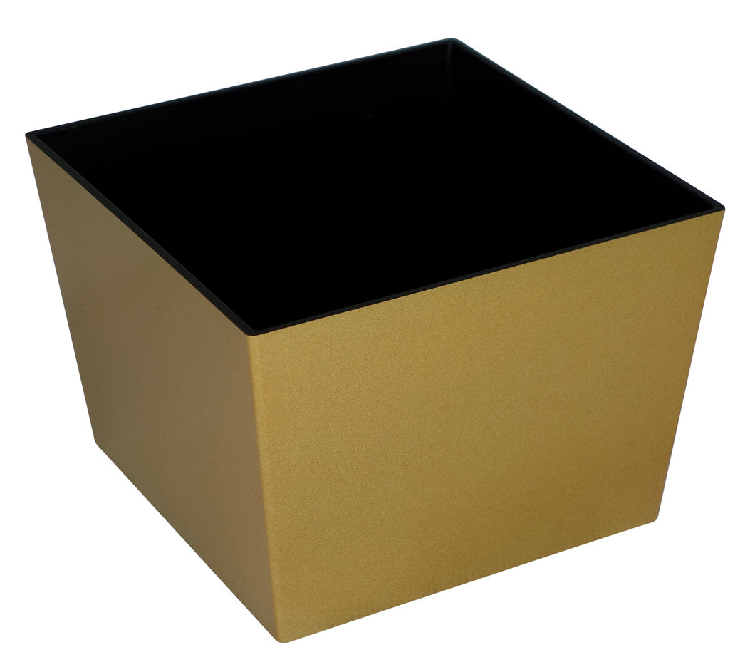 PLASTIC CONTAINER, DS 010 SERIES, W120 X D120 X H85 MM (SOLID GOLD)
