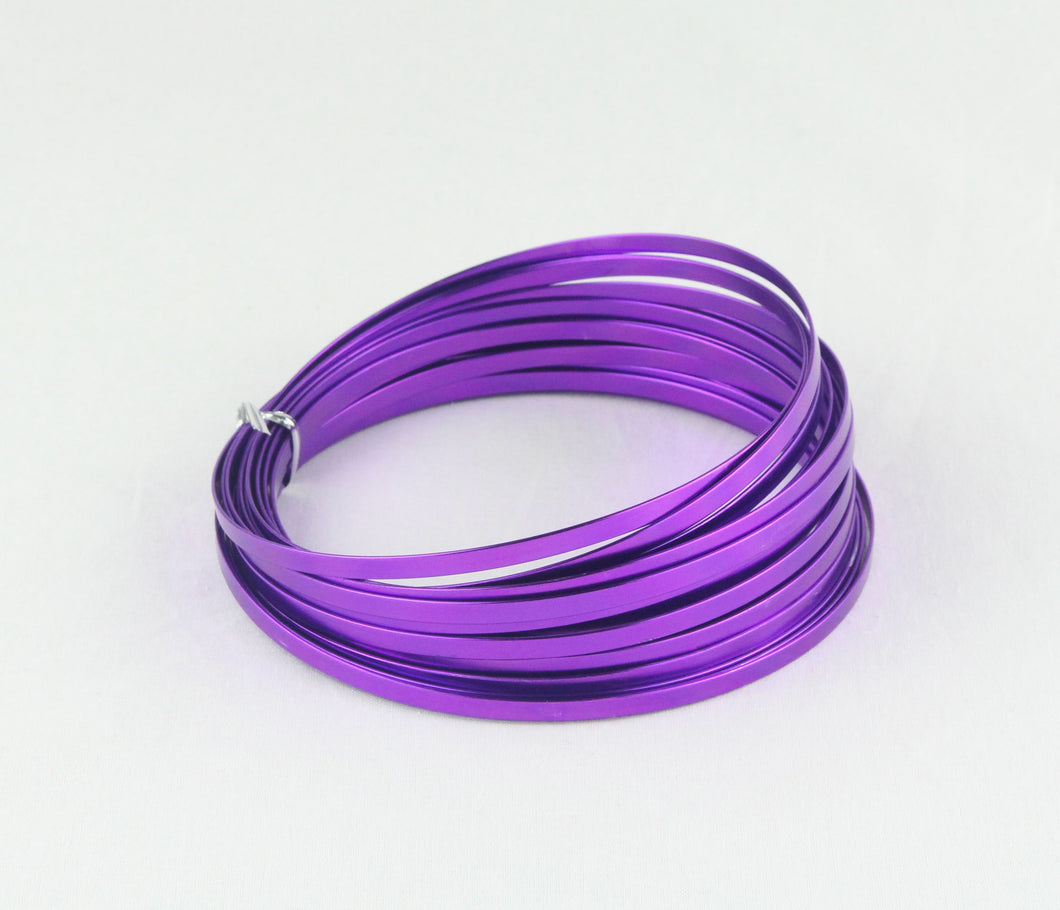 OASIS FLAT ALUMINIUM WIRE 5MM X1MM X 10M, LILAC