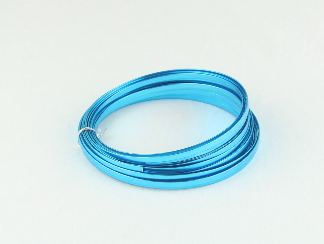 OASIS FLAT ALUMINIUM WIRE 5MM X1MM X 10M, TURQUOISE